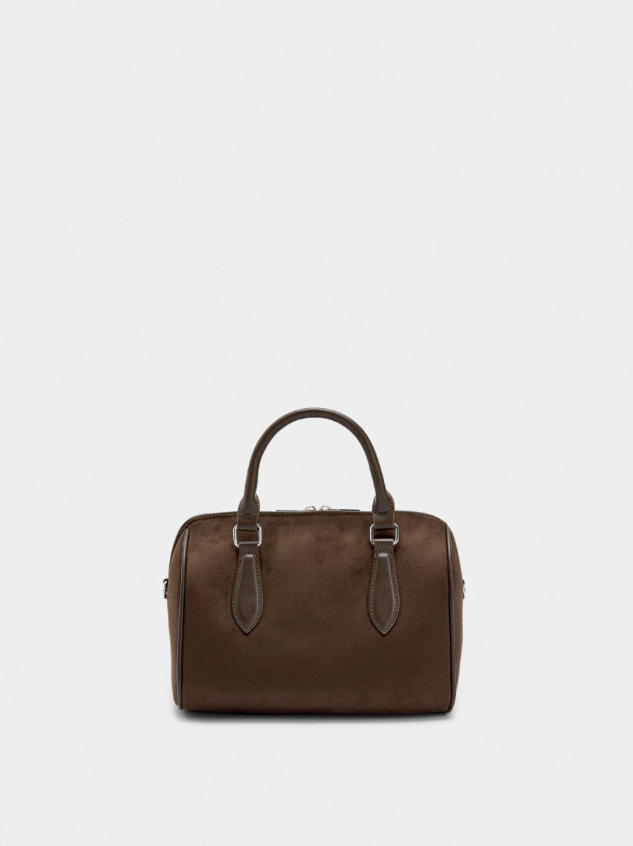Bolso Tote Con Efecto Piel S - marron 