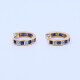 Aros oro 18k zafiros carré y brillantes Aros oro 18k zafiros carré y brillantes