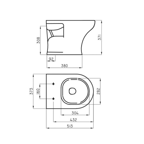 Inodoro Corto 6Lt Modelo Veneto Ferrum 000
