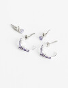 Aros Sets Cubic zirconia Set De Aros Cubic Plateado - Plateado