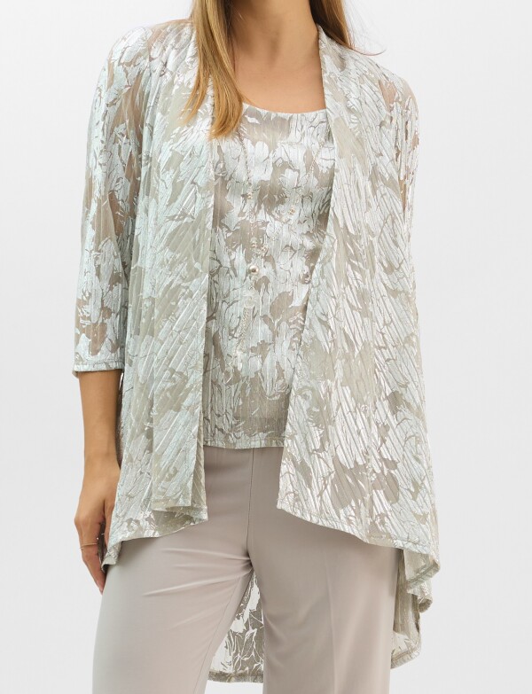 Conjunto 3 Piezas Estampado Lurex PLATEADO