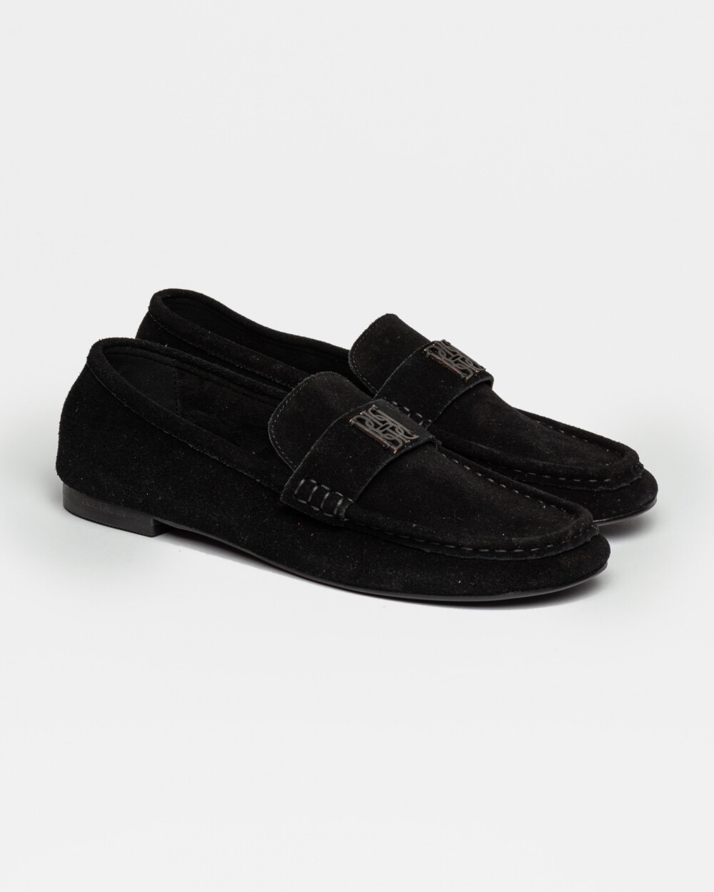 Mocasín Cannes en cuero gamuza Negro