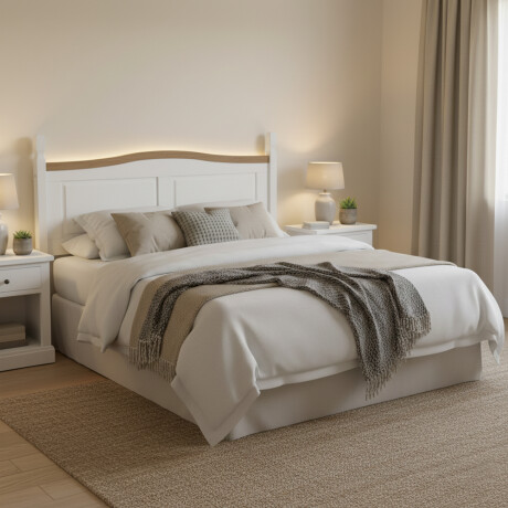 Respaldo De Sommier - Línea Mexicana - Madera Maciza BLANCO