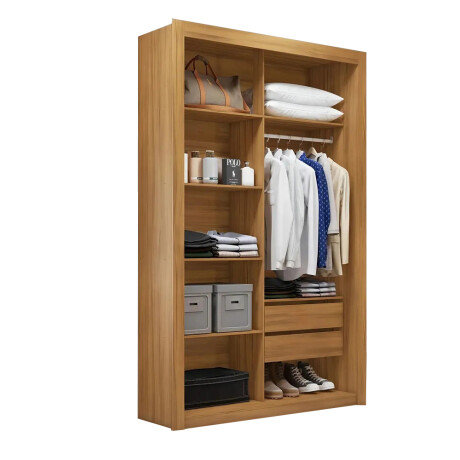 ROPERO VESTIDOR 2 CAJONES GUARDARROPA ARMARIO PLACARD CLOSET COLOR MADERA