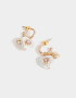 Aros Argollas Con perlas Aros Argolla Con Perla - Dorado