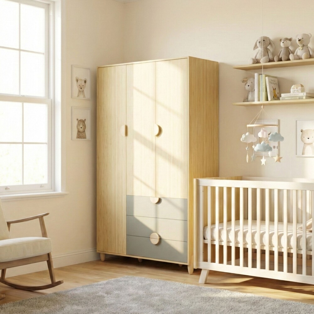 Ropero 3 Puertas 3 Cajones - Gracia Verde