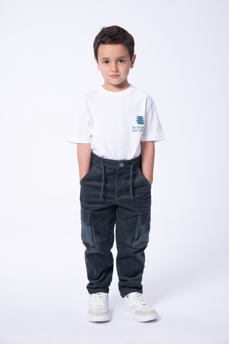 Pantalón cargo pana - Gris 