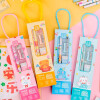 Túnica escolar recta para niño + útiles escolares excelente calidad Blanco