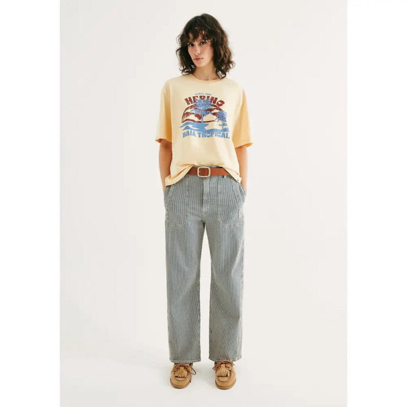 CAMISETA MM FEM AMARELO CLARO