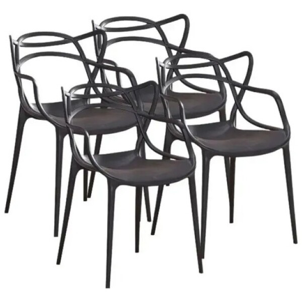 Silla Comedor Cocina Master Alegra Nórdica Exterior Interior Negro 1