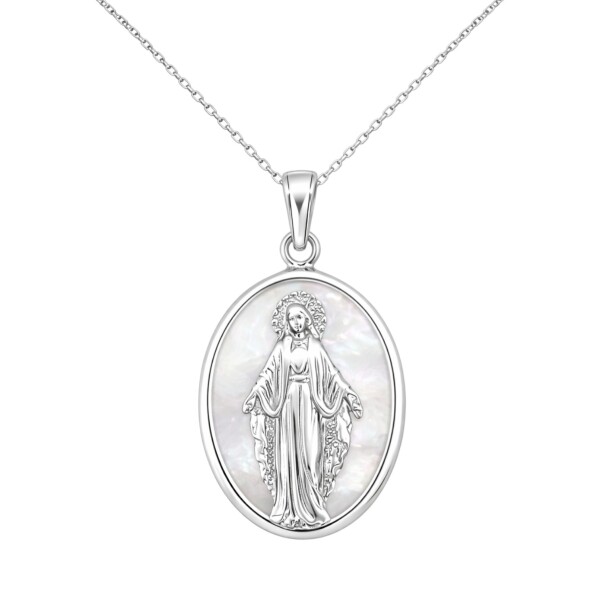 Dije virgen milagrosa - Plata 925 - nacar - CP4766 conpiedra