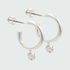 Caravanas medio aro MOON de plata 925 con brillantes Caravanas medio aro MOON de plata 925 con brillantes