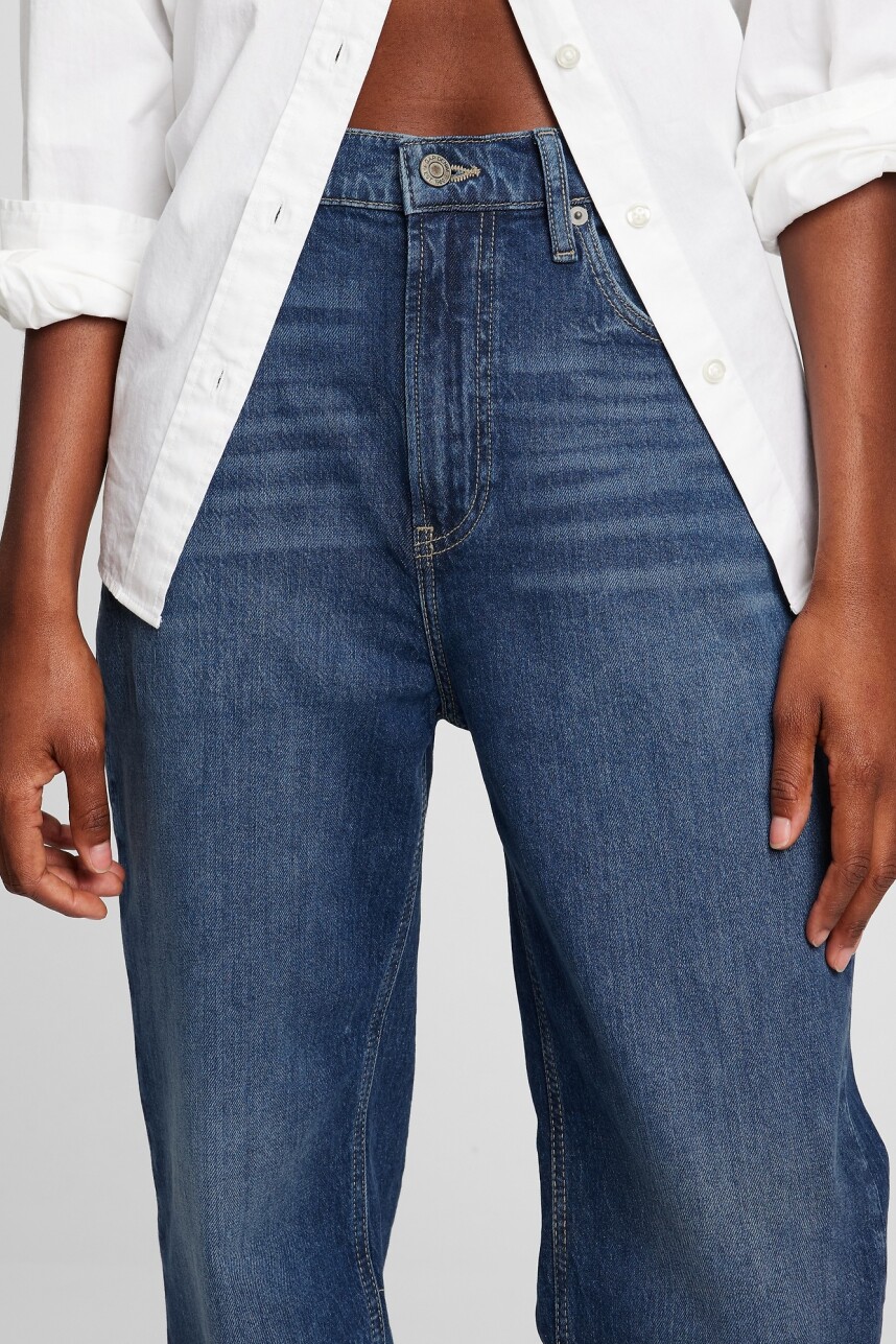 Jean 90S Loose Tiro Alto Mujer Medium Kansas
