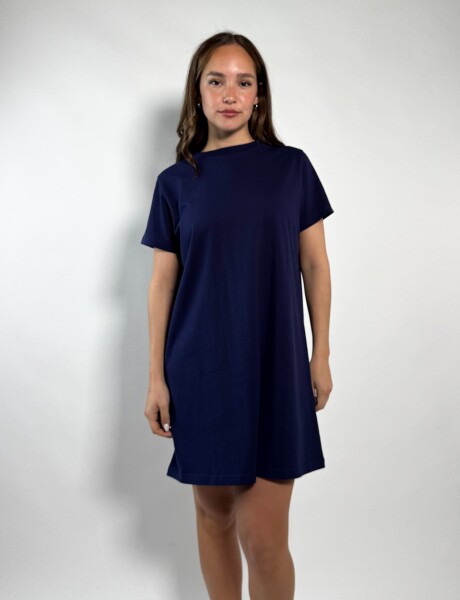 Vestido remeron de algodon Wanda Azul