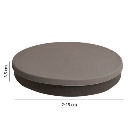 Set Comida Bebé Plato c/ Divisiones y Tapa + Cuchara Tenedor Gris
