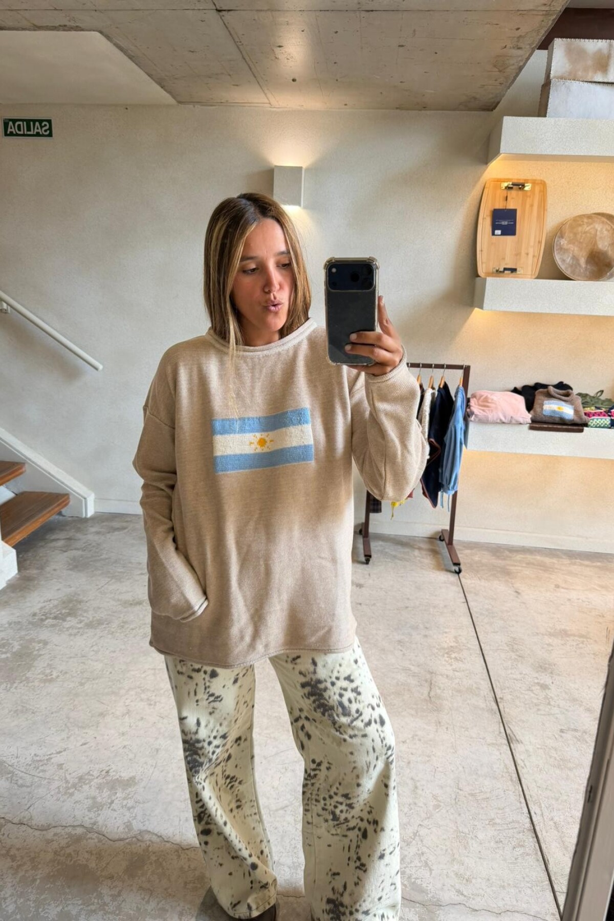 Sweater Flag Argentina Beige