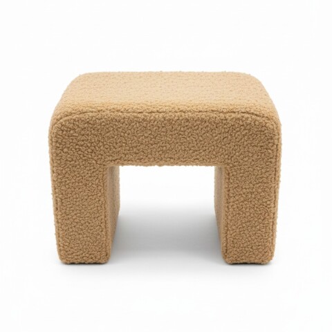 PUFF FELPUDO BEIGE 52X35X43CM Unica