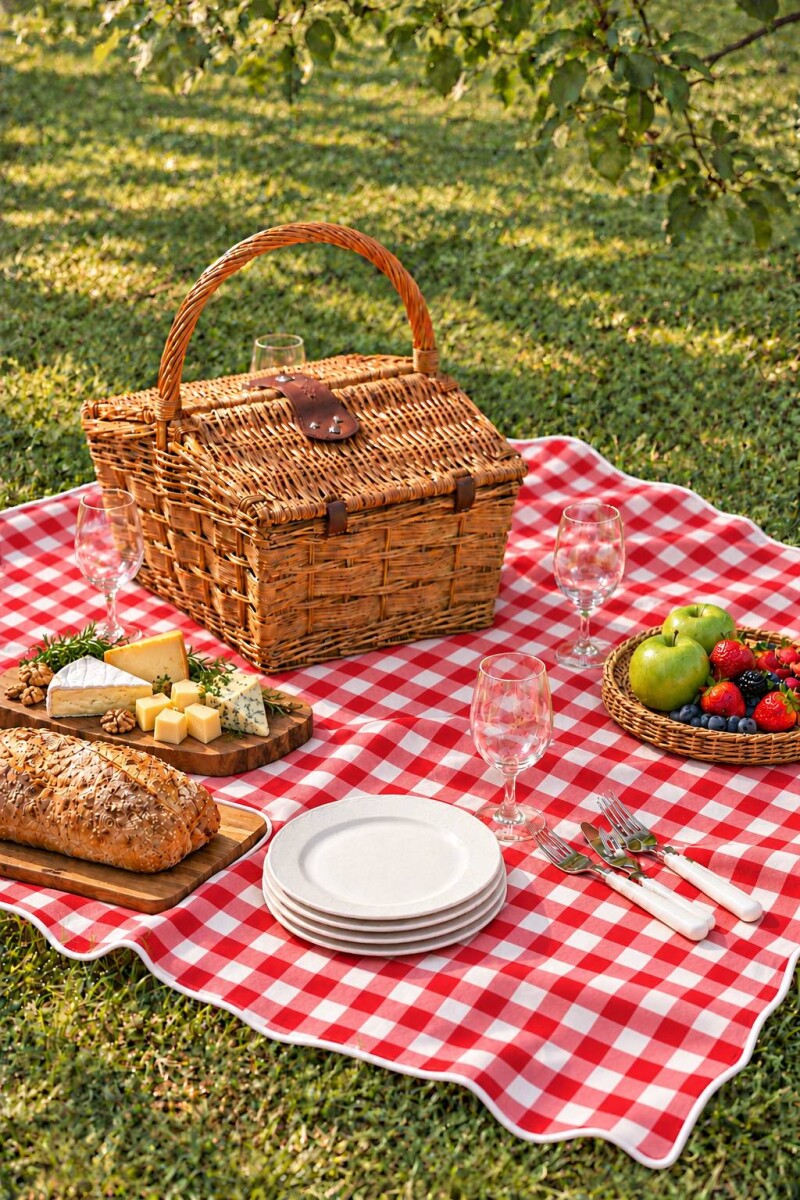 Lona picnic rojo
