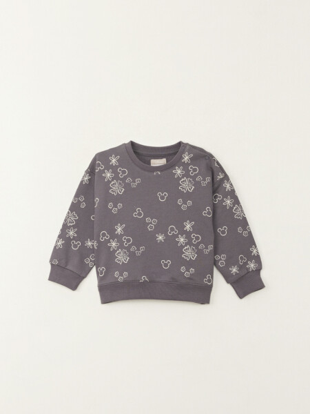 Buzo deportivo estampa mickey silueta Gris