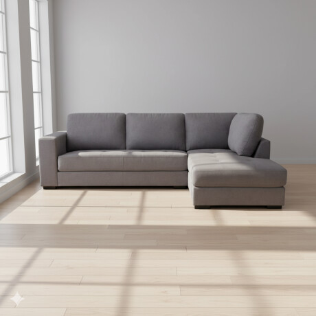 SOFÁ ESQUINERO MÁS DE 4 CUERPOS TELA GRIS RAI