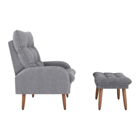 Combo Rustico Poltrona + Puff Nantes Gris