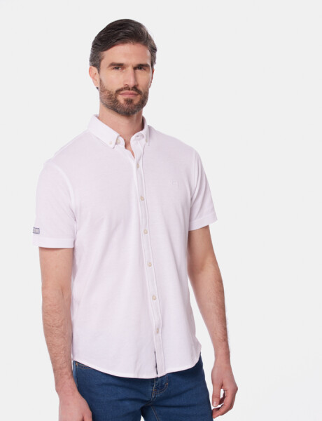 CAMISA LISA EN PIQUE Blanco