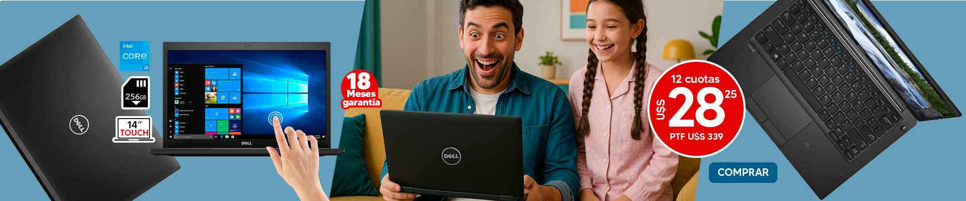 ¡Notebook Dell 7490 Touch en oferta especial!
