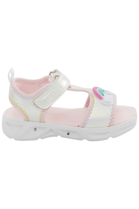 Sandalias jani con luces y velcro, diseño arcoíris Sin color