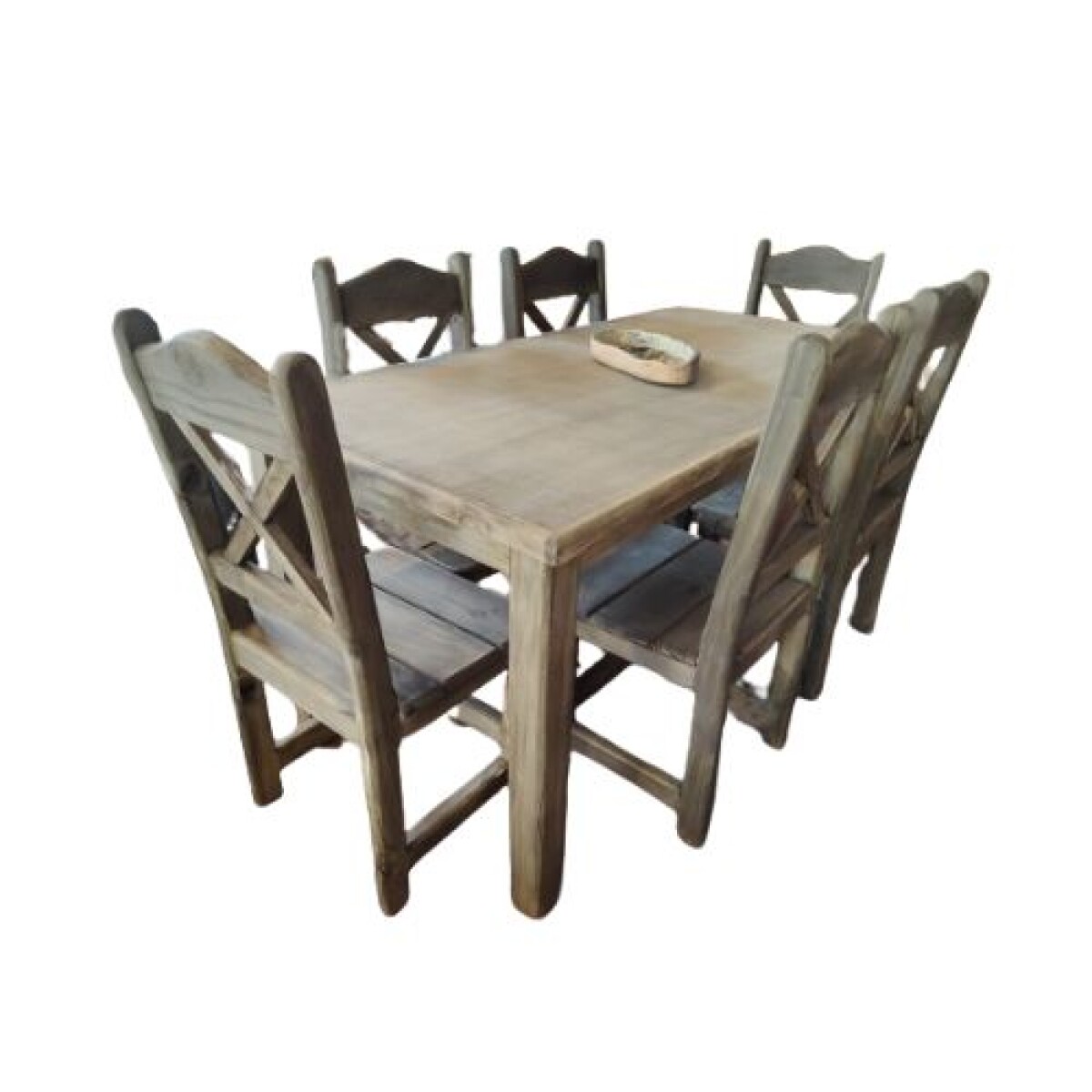 Juego de comedor 6 sillas madera maciza rustico - LRNMGLRNR1 