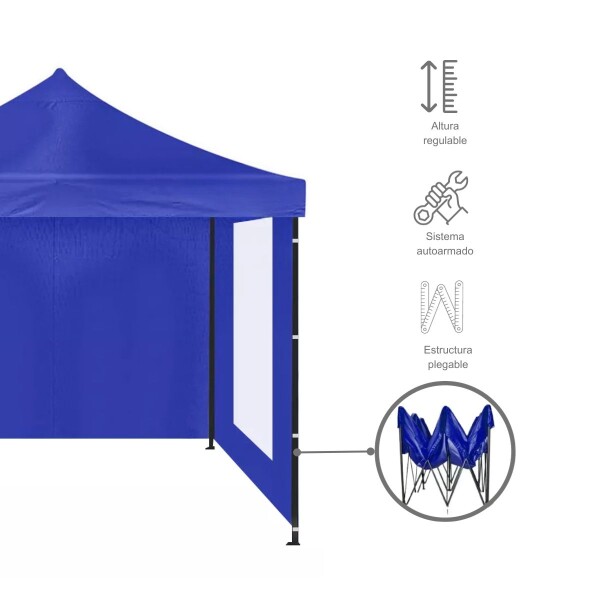 Gazebo Plegable con Paredes y Ventanas 3x3 Para Playa o Jardín Autoarmable Color Azul Gazebo Plegable 3x3 M Autoarmable Ventanas Jardin Toldo Uv Color Azul