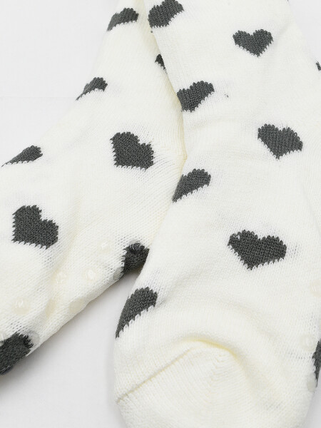 MEDIAS SHERPA CORAZONES BLANCO
