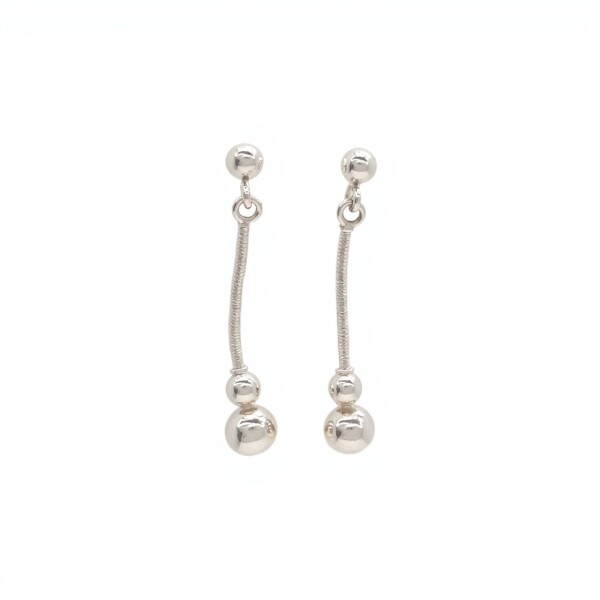 Caravanas Colgantes Puntos-Plata 925-Sin Piedra-CA4053 sinpiedra