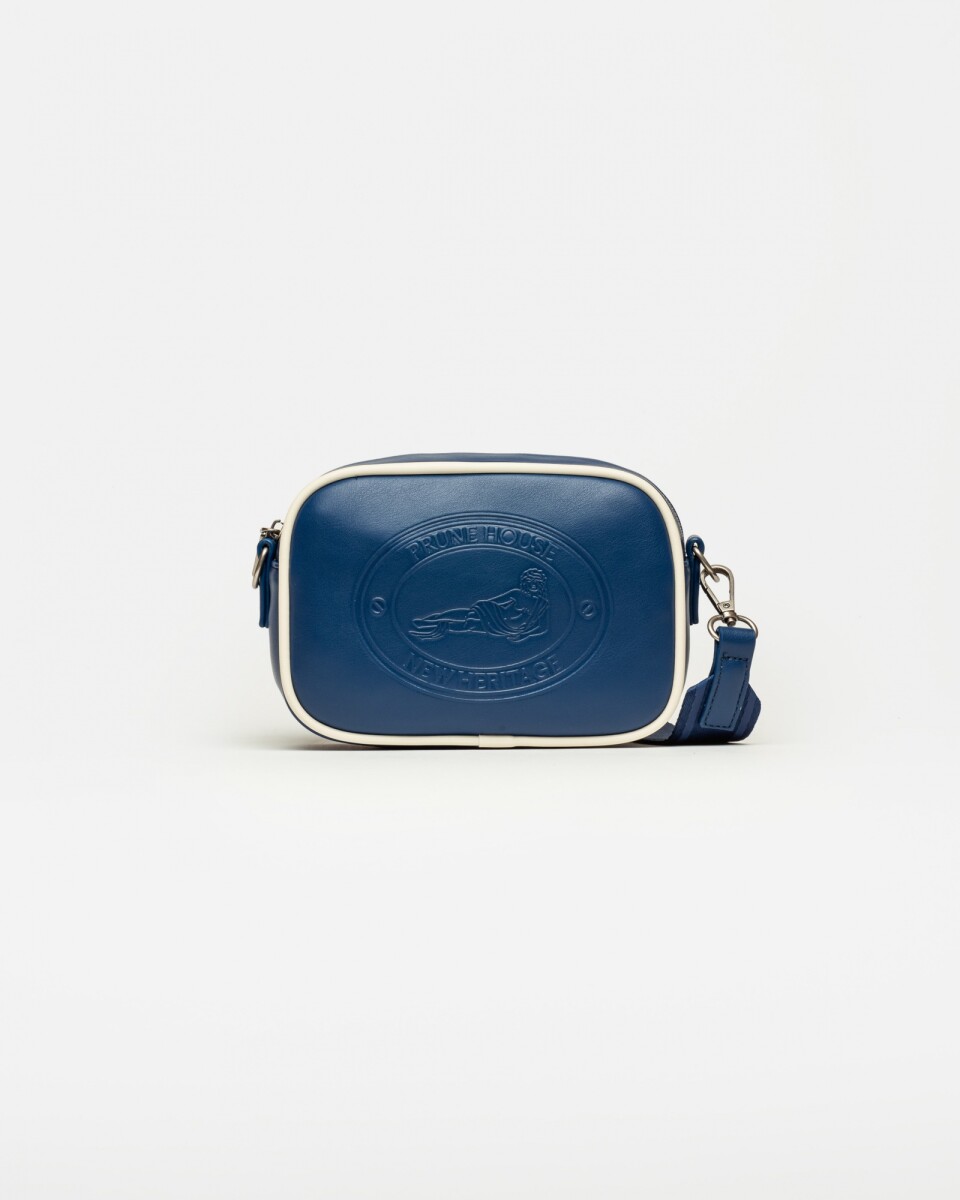 Mini bag Club House en efecto cuero liso - Azul 