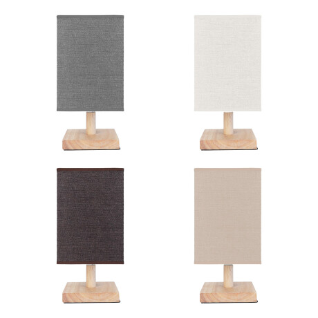 Lampara cuadrada con base de madera Lampara cuadrada con base de madera