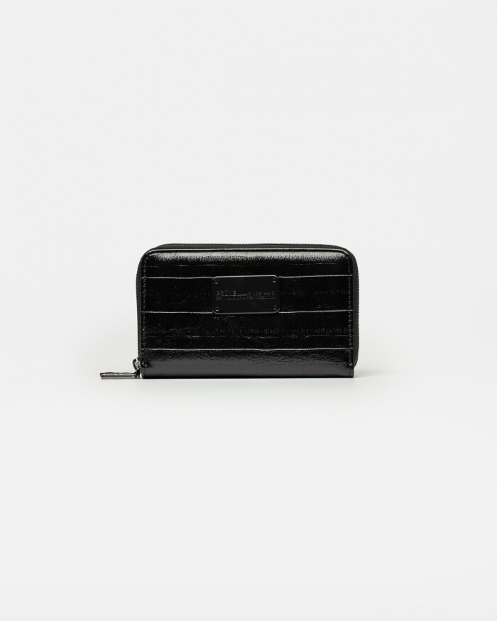 Billetera Penny en efecto cuero Negro