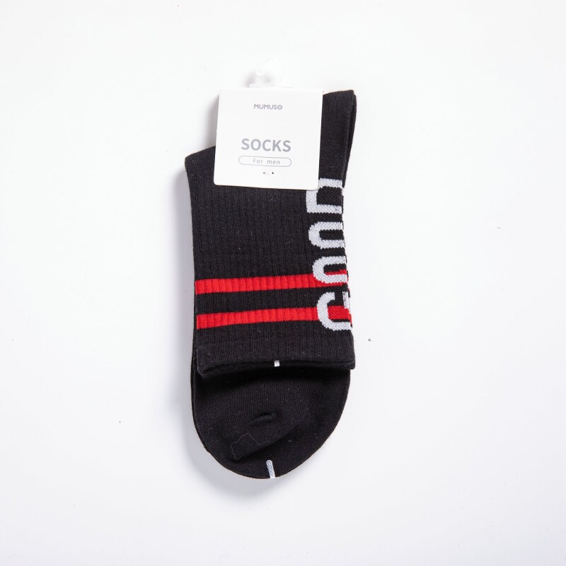 CALCETINES PARA HOMBRE LETRA MINI CREW (1 PAR / NEGRO) CALCETINES PARA HOMBRE LETRA MINI CREW (1 PAR / NEGRO)