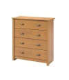 Comoda 4 cajones Madera maciza Linea Colonial Marron