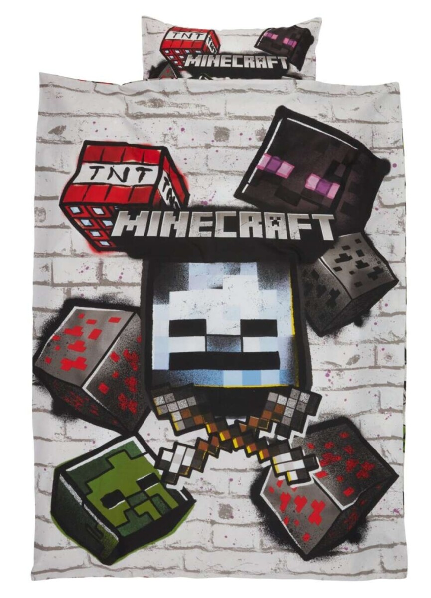 Juego Funda Nordica Minecraft 155X220 - Gris 