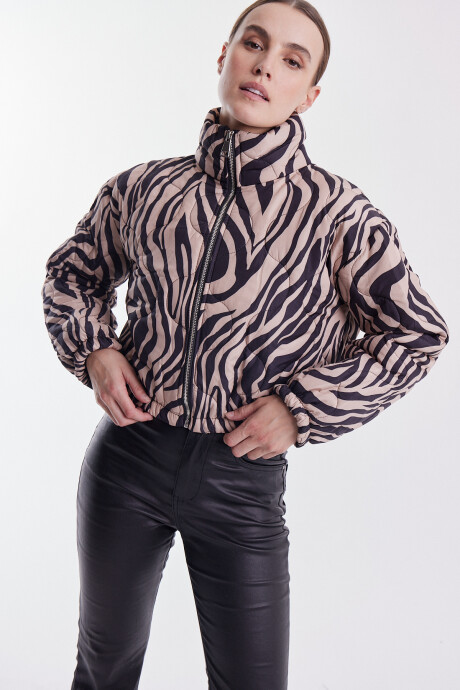 Campera Gloria Camel/Negro