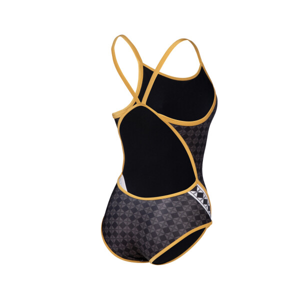 Malla De Entrenamiento Para Mujer Arena Women's 50th Anniversary Swimsuit Negro, Gris y Dorado