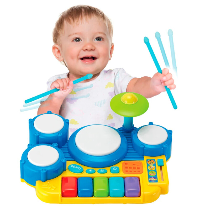 Batería Y Teclado Set Infantil C/ritmos Música Luces Batería Y Teclado Set Infantil C/ritmos Música Luces