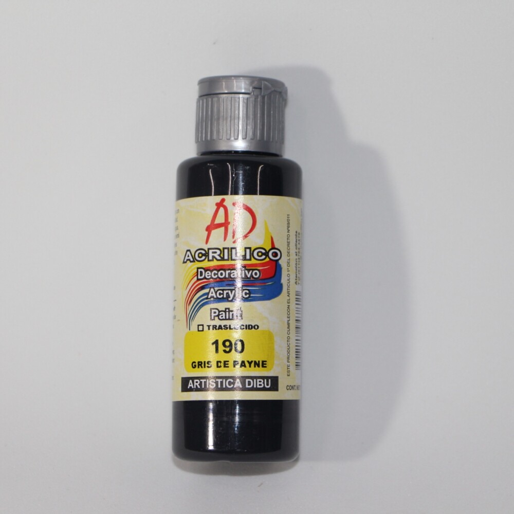 PINTURA ACRILICA ARTISTICA DIBU 60 ML. DIFERENTES COLORES COLOR GRIS DE PAYNE 190