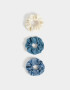 Skunzies De denim Set De Scrunchies - Azul Celeste