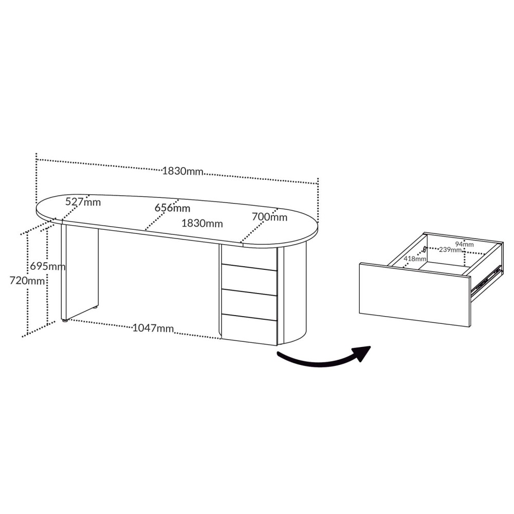 ESCRITORIO MDF-TAMBURATO MARRON MAELLE