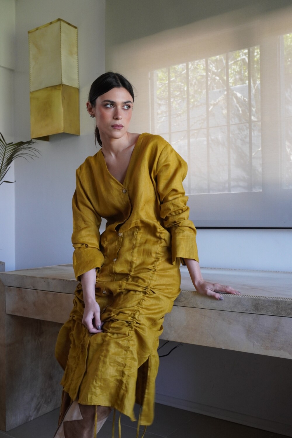 Imperfect Shape Dress Mostaza