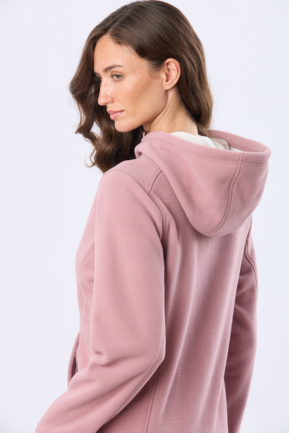 CAMPERA POLAR CON CAPUCHA Rosado