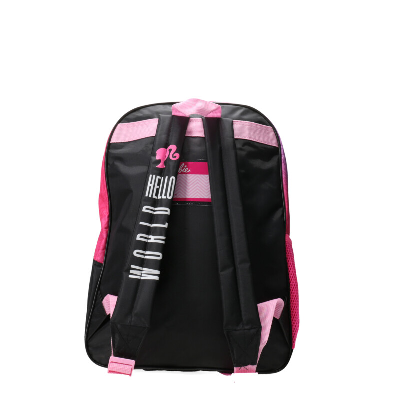Mochila Barbie Hello World 16" Negro - Fucsia