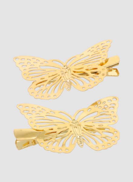 Pack x2 broches mariposa Oro fuerte