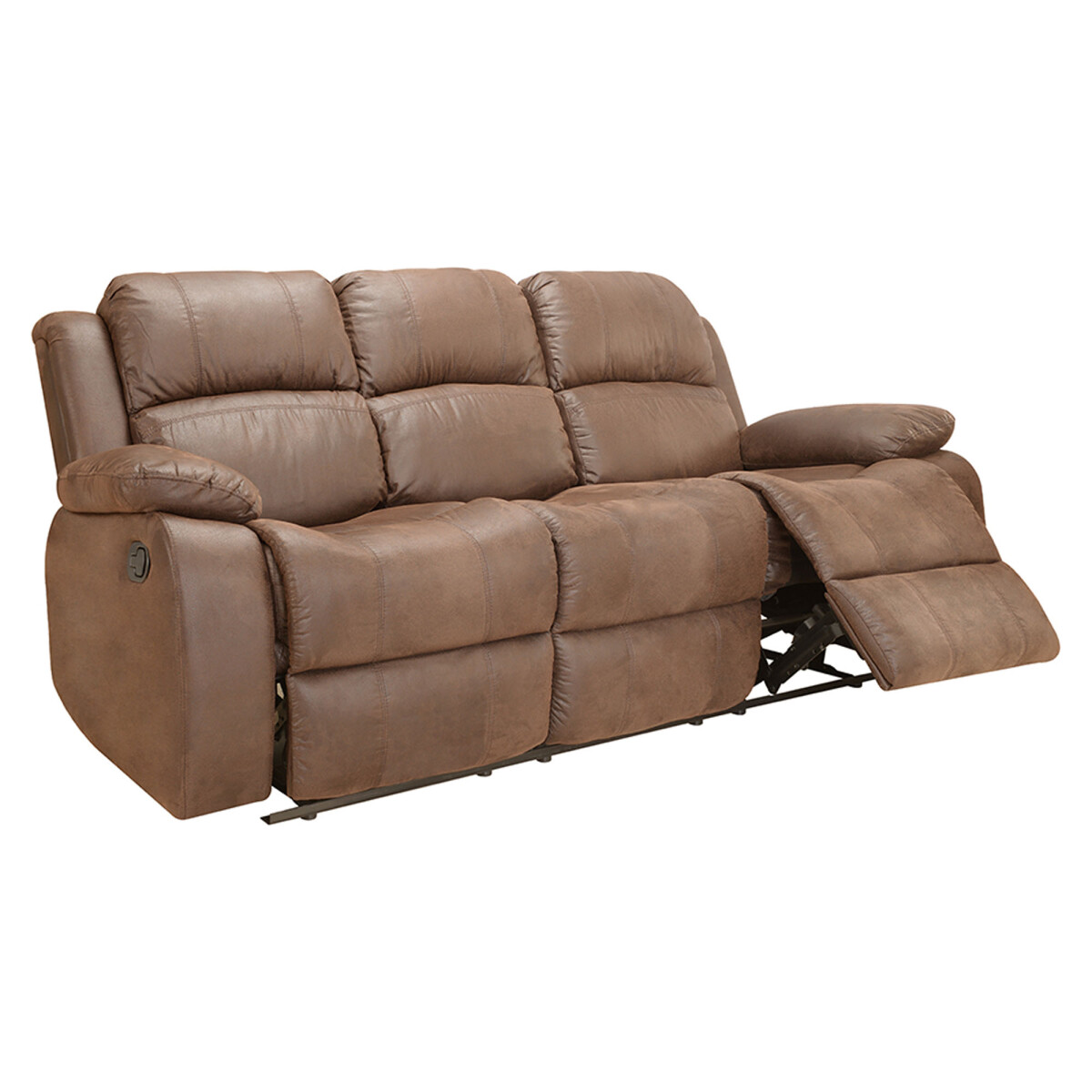 SOFÁ C/RECLINER - 3 CUERPOS MICROFIBRA MARRON VANCOUVER CHOC. 
