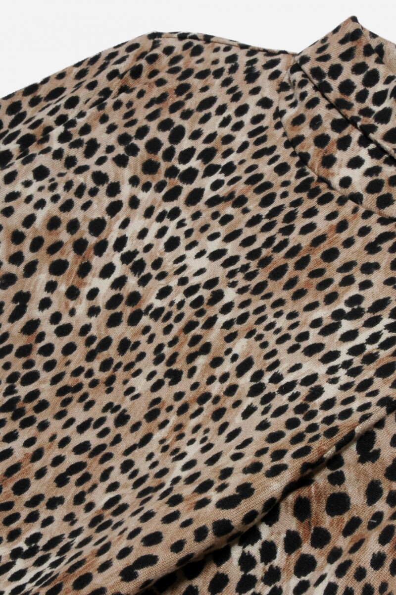 Polera estampa animal print - Mujer GRIS